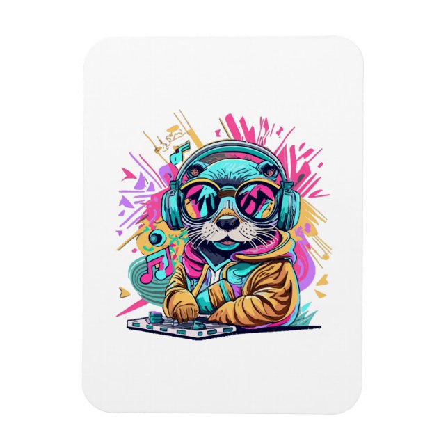 otter Dj 90s vibes Magnet (Vertical)