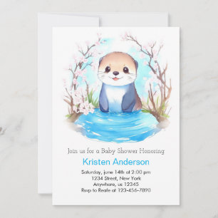Otter Dreamscape Whimsical Magic Boy Baby Shower Invitation