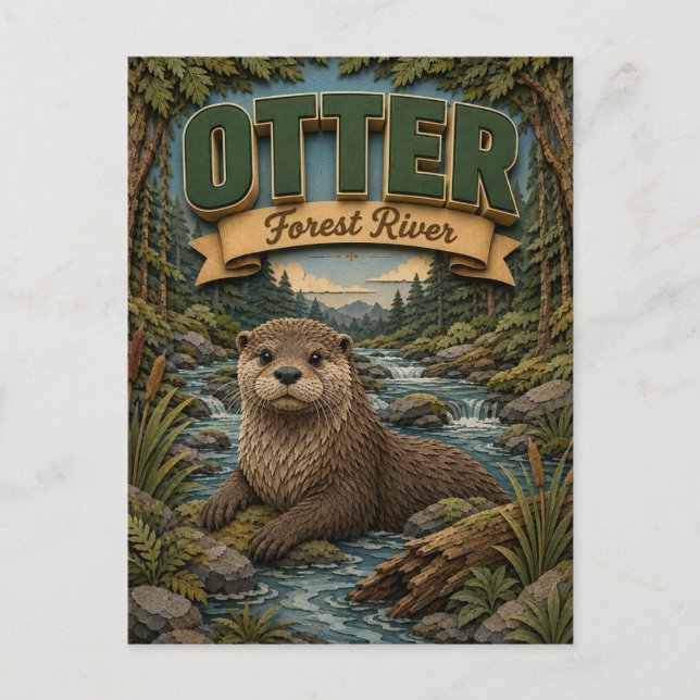 Otter Forest River POPCUT Postcard (Front)