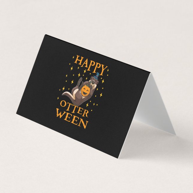 Otter Gift | Happy Otter Cute Sea Otter Halloween Business Card (Front)
