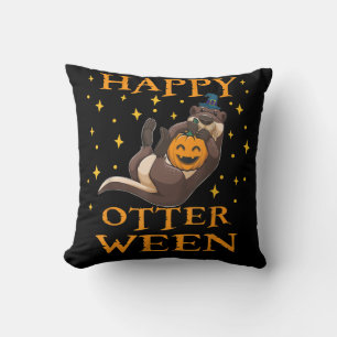 Otter Gift   Happy Otter Cute Sea Otter Halloween Cushion