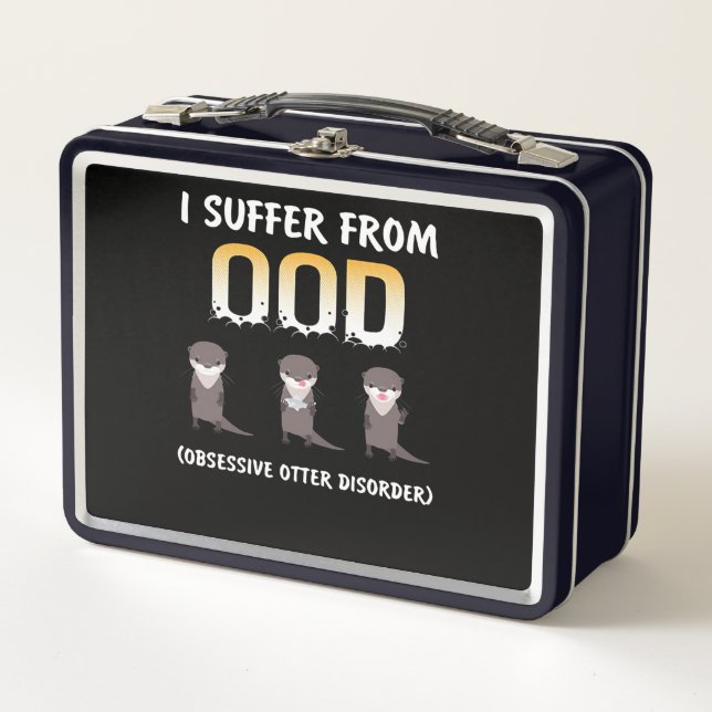 Otter Gift | Obsessive Otter Disorder Metal Lunch Box (Front)