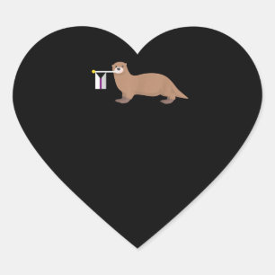Otter Gift   Otter Demisexual Flag Cute LGBT Heart Sticker