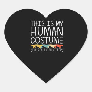 Otter Gift   Otter Halloween Human Costume DIY Heart Sticker