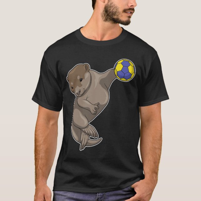 Otter Handball player Handball T-Shirt (Front)