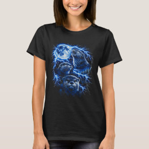 Otter howling at moon vintage 90s retro bootleg T-Shirt