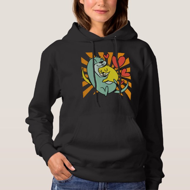 Otter Hugging Hoodie (Front)