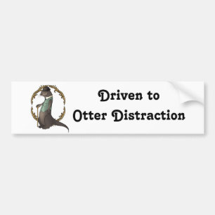 Otter in a Waistcoat and Bowler Hat Bumper Sticker