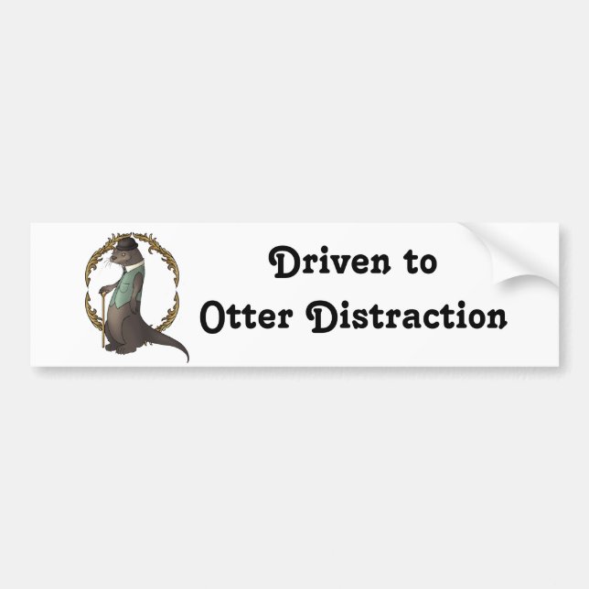 Otter in a Waistcoat and Bowler Hat Bumper Sticker (Front)