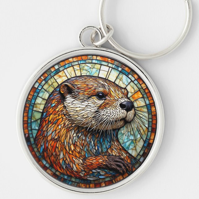 Otter in Intricate Details Key Ring (Front)