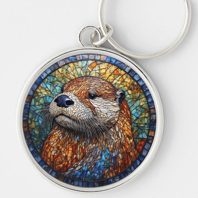 Otter in Intricate Details Key Ring (Front)