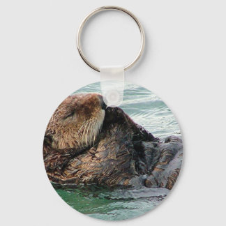 otter in prayer key ring