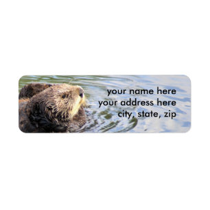 Otter in profile return address label