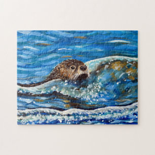 Otter in the Sea Painting Jigsaw Puzzle