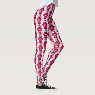Otter in Valentine's Day Sweater Leggings