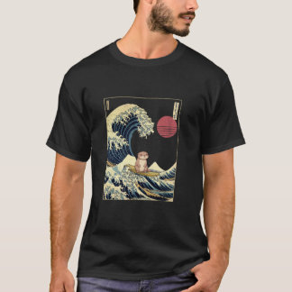 Otter Japanese Kanagawa Wave Funny Surf Animal T-Shirt