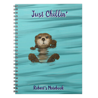 Otter, Just Chillin' Spiral Photo Notebook