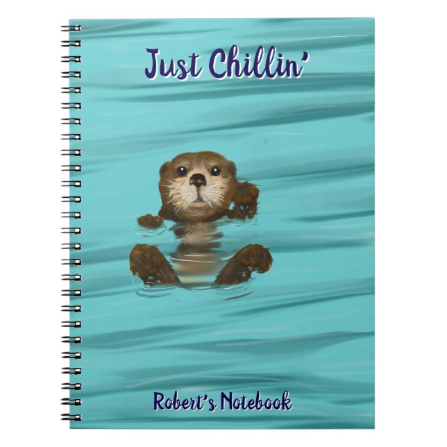 Otter, Just Chillin' Spiral Photo Notebook (Front)