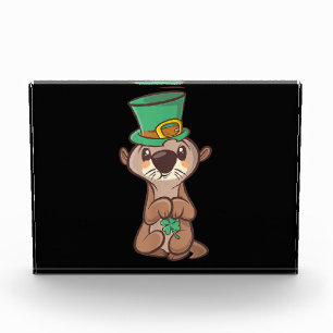 Otter leprechaun st patricks day Gift for mum Photo Block