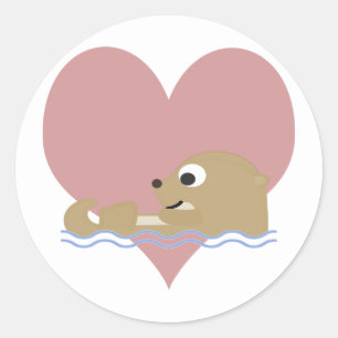 Otter Love Classic Round Sticker