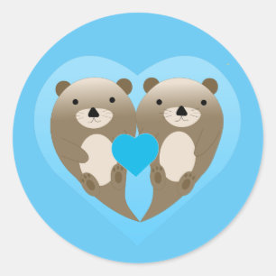 Otter Love Classic Round Sticker