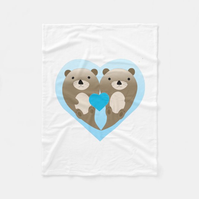 Otter Love Fleece Blanket (Front)