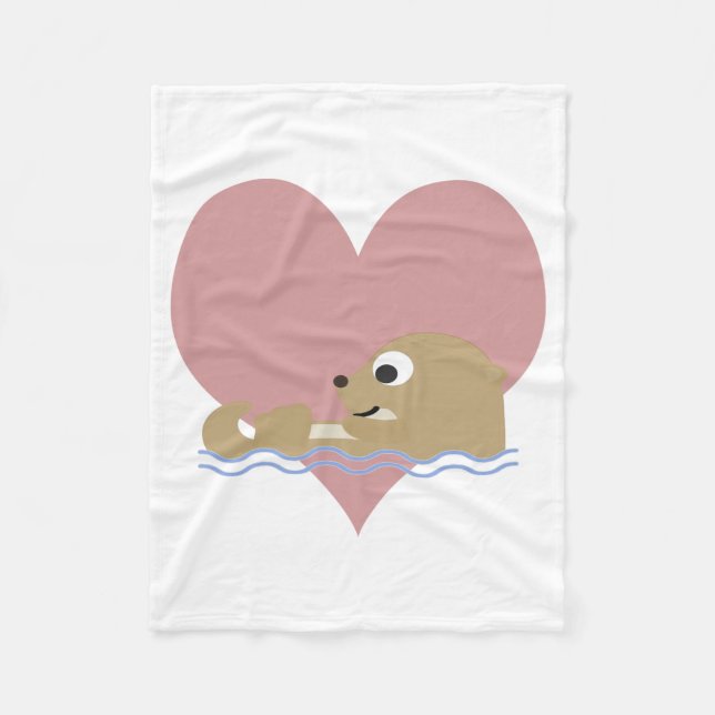 Otter Love Fleece Blanket (Front)