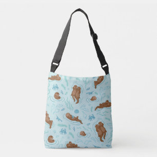 Otter love light throw pillow crossbody bag