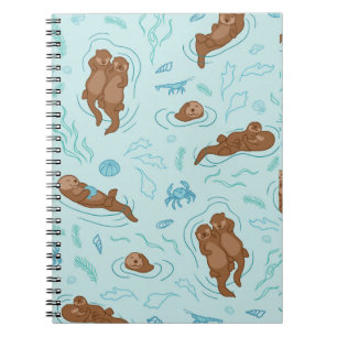 Otter love light throw pillow notebook