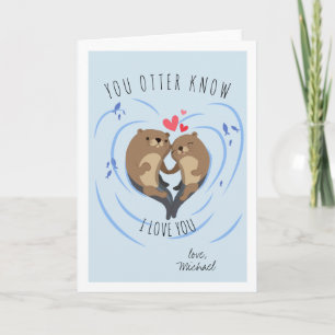 Otter Love Romantic Valentine Card