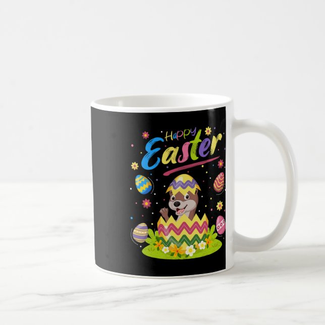 Otter Lover Funny Easter Egg Otter Happy Easter  Coffee Mug (Right)