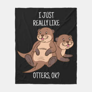 Otter Lover Women Sea Otter Gift for Men Otter Fleece Blanket