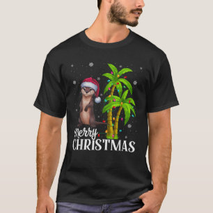 Otter Lovers Men Women Christmas Tree Lights Beach T-Shirt