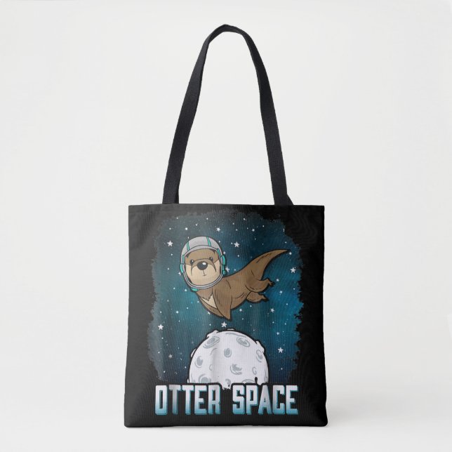 Otter Lovers |Otter Space Funny Outer Space Animal Tote Bag (Front)