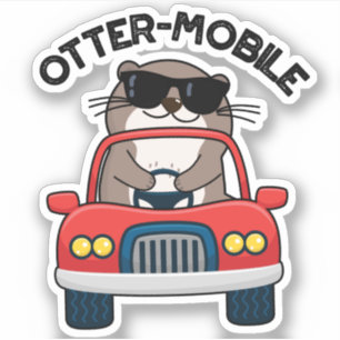 Otter-mobile Funny Animal Car Pun