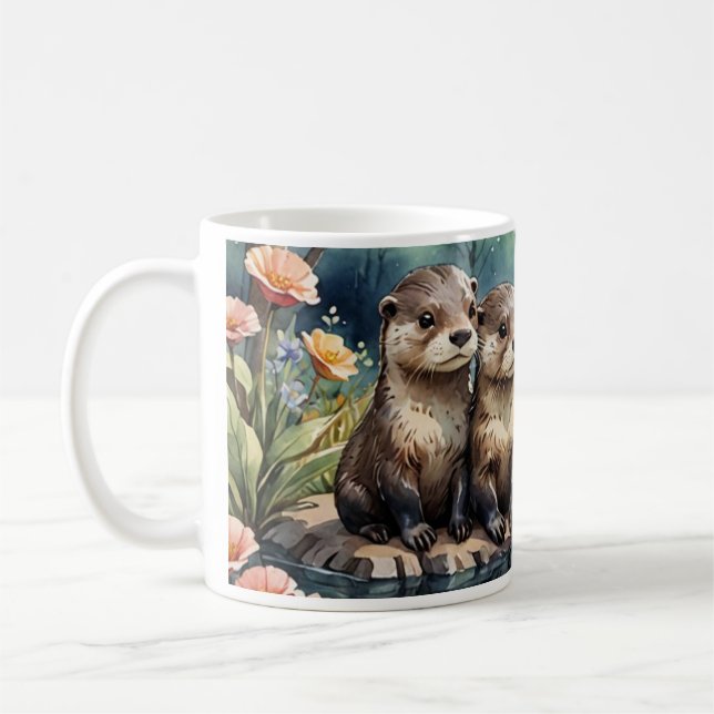 Otter Mug - Family of Otters (Left)