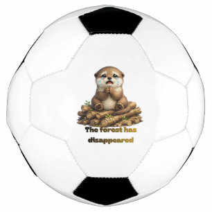 Otter on Cut Logs Forest Conservation Design Soccer Ball