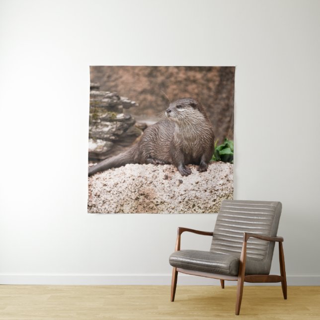 Otter On The Rock Tapestry (In Situ)