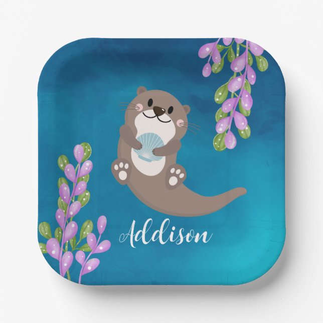 Otter Party Paper Plate (Front)