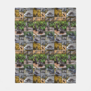 Otter Photo Collage Medium Fleece Blanket