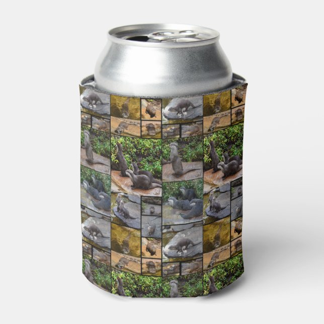 Otter Photo Collage, Stubby Cooler Holder, (Can Front)