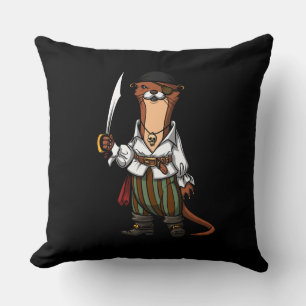 Otter Pirate Animal Sailor Captain Animal Cushion