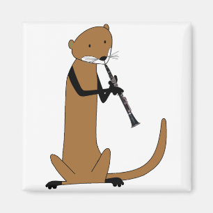 Otter Playing the Clarinet Magnet