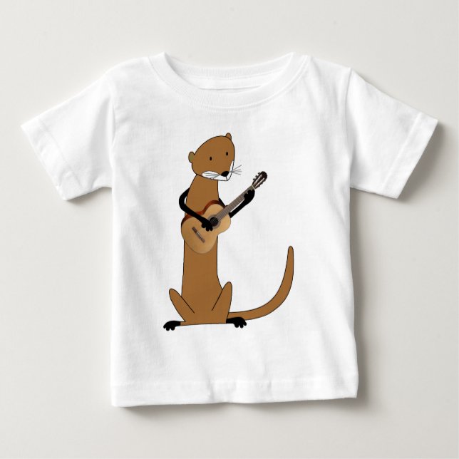 Otter Playing the Guitar Baby T-Shirt (Front)