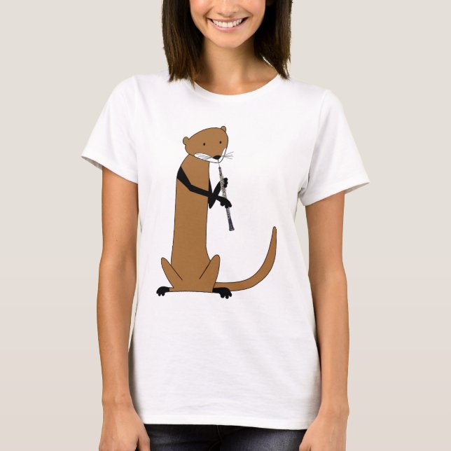 Otter Playing the Oboe T-Shirt (Front)