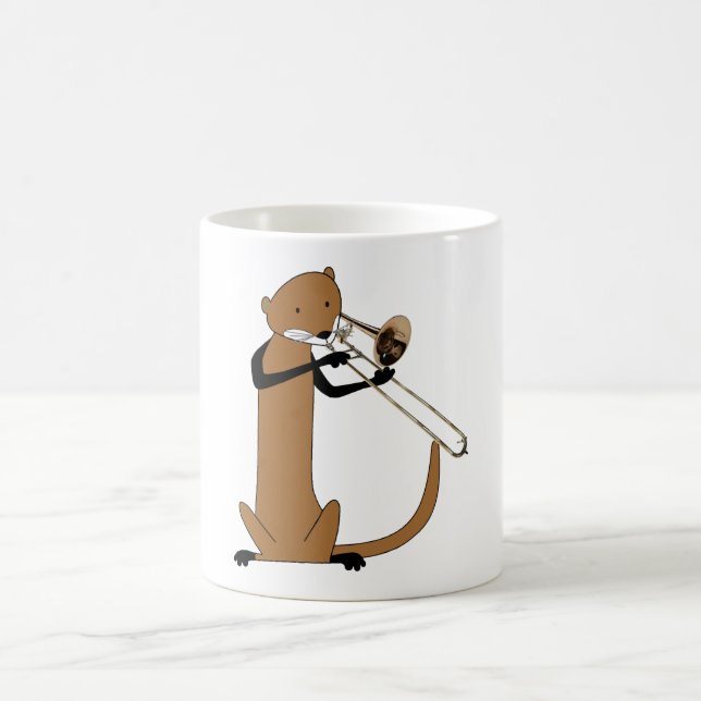 Otter Playing the Trombone Coffee Mug (Center)