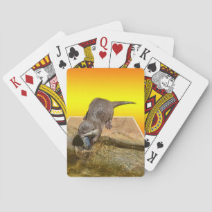 **"Otter Popout: A Playful Peek into River Life"** Playing Cards