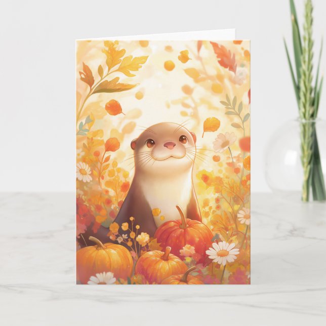 Otter Pumpkin Patch Card (Front)