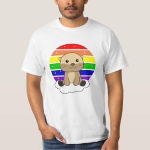 Otter Rainbow Sweet Animals Colourful T-Shirt