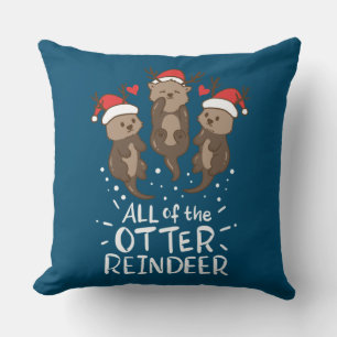 Otter Reindeer Deer Christmas Xmas Gift Present Cushion